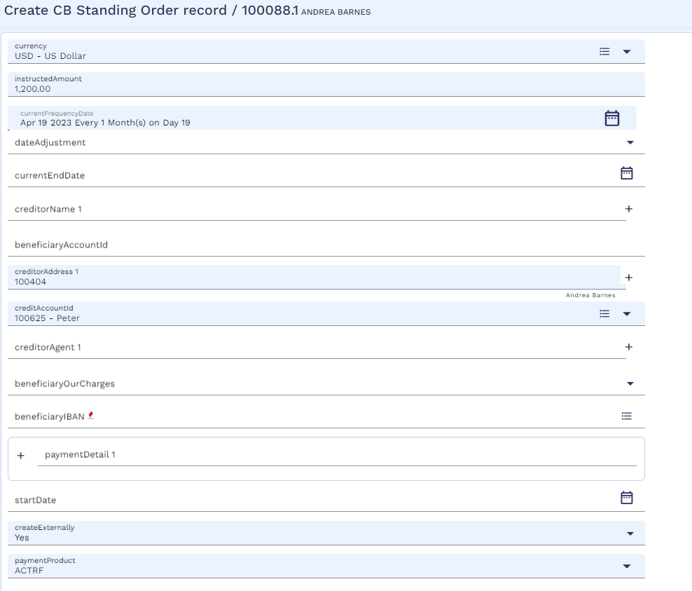 Creating CB STO Record